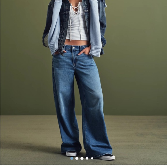 AE Strigid Low-Rise Ultra Wide-Leg Jean 2 Short NWOT - Picture 3 of 7